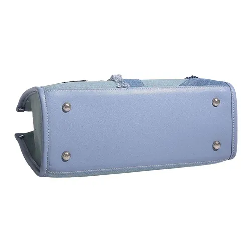 TTaG．baG Denim With PU Panel Handbag, Shoulder Bag Women's Black/Light Blue-2