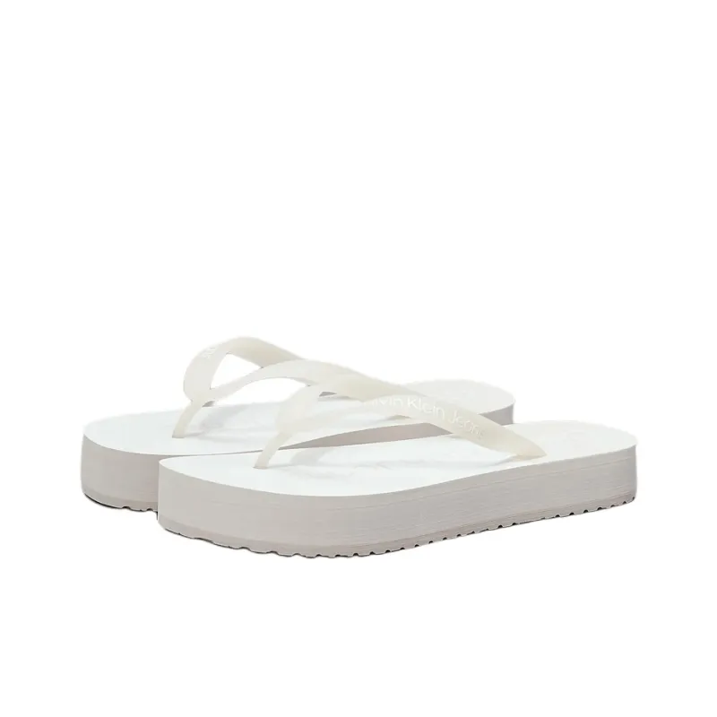 CKJ CALVIN KLEIN JEANS Slip Resistant Flip Flops Women's White-2