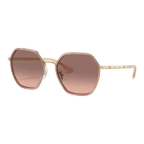 COACH Metal Irregular Shape Sunglasses Women's Pink