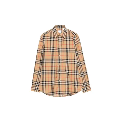 Burberry Vintage Check Cotton Poplin Shirt Beige