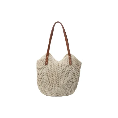 BALANG Straw Woven Shoulder Bag Regular Women's Ecru/Khaki