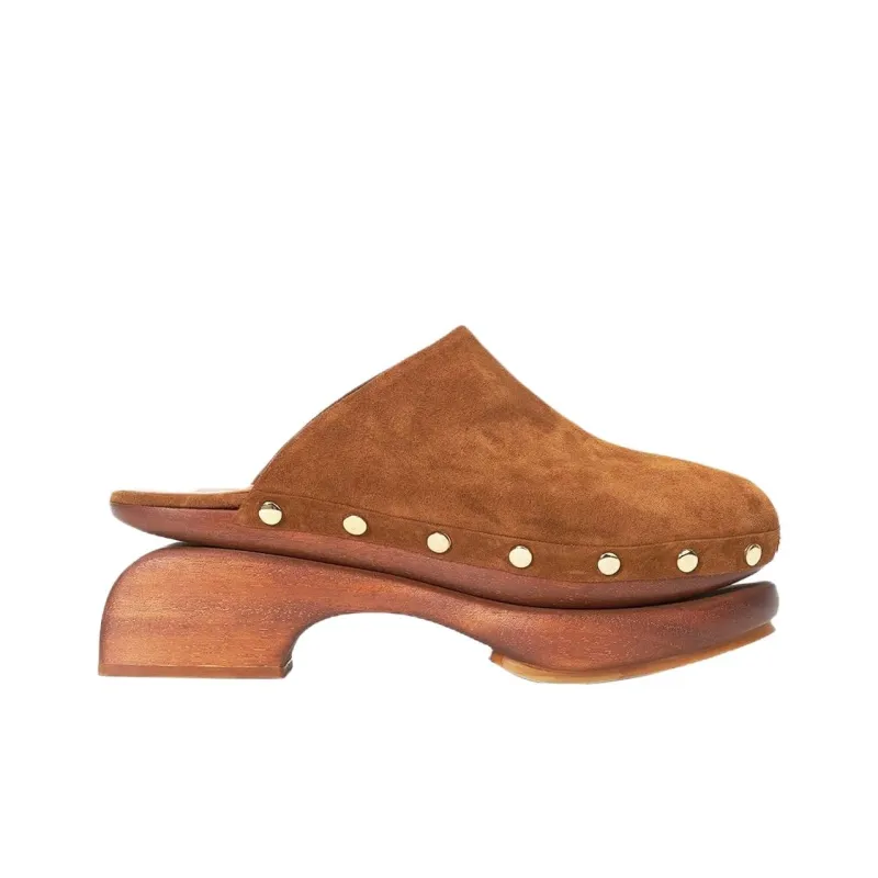 Staud Closed Toe Slippers 7.5cm Women's Brown-1