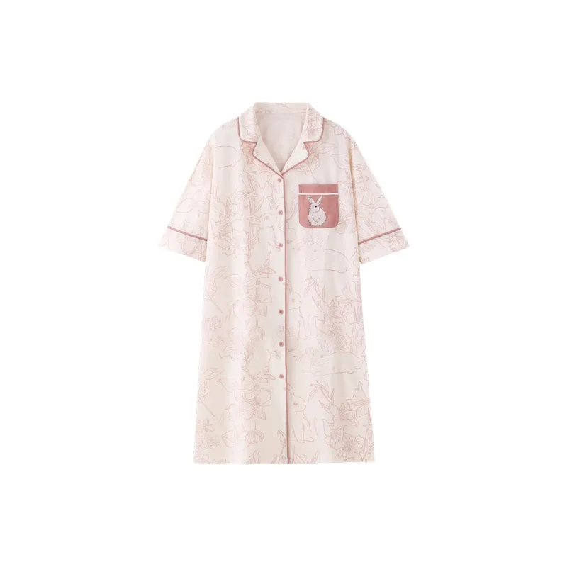 Han Ziduo Nightgown Women's Light Pink-0