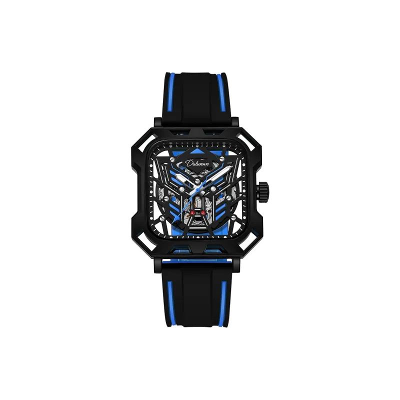 Dulunwe Space Mecha Collection Automatic Mechanical Movement Silicone Strap Watch Men's Watches Black Dial-12