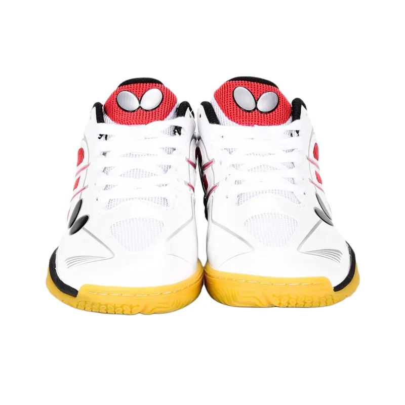 Butterfly Slip Resistant And Breathable Low Top Training Shoes Unisex White Red-3