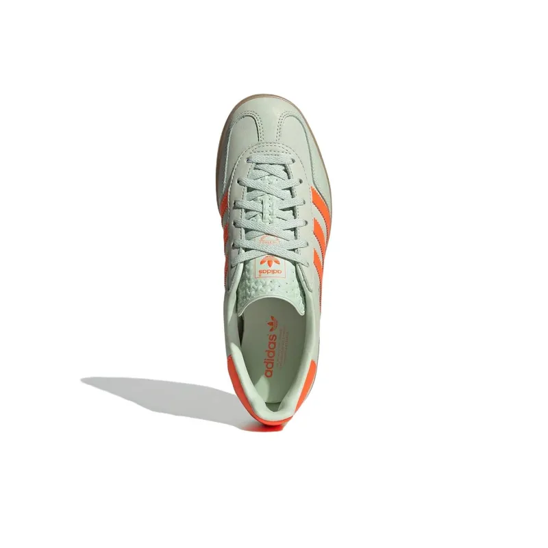 Adidas Gazelle Indoor Linen Green Solar Orange Women's-3
