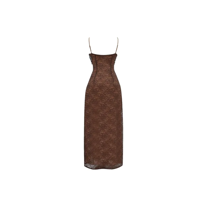 HOUSE OF CB LUCIANNA Slip Dresses Women's Espresso/Coffee-1