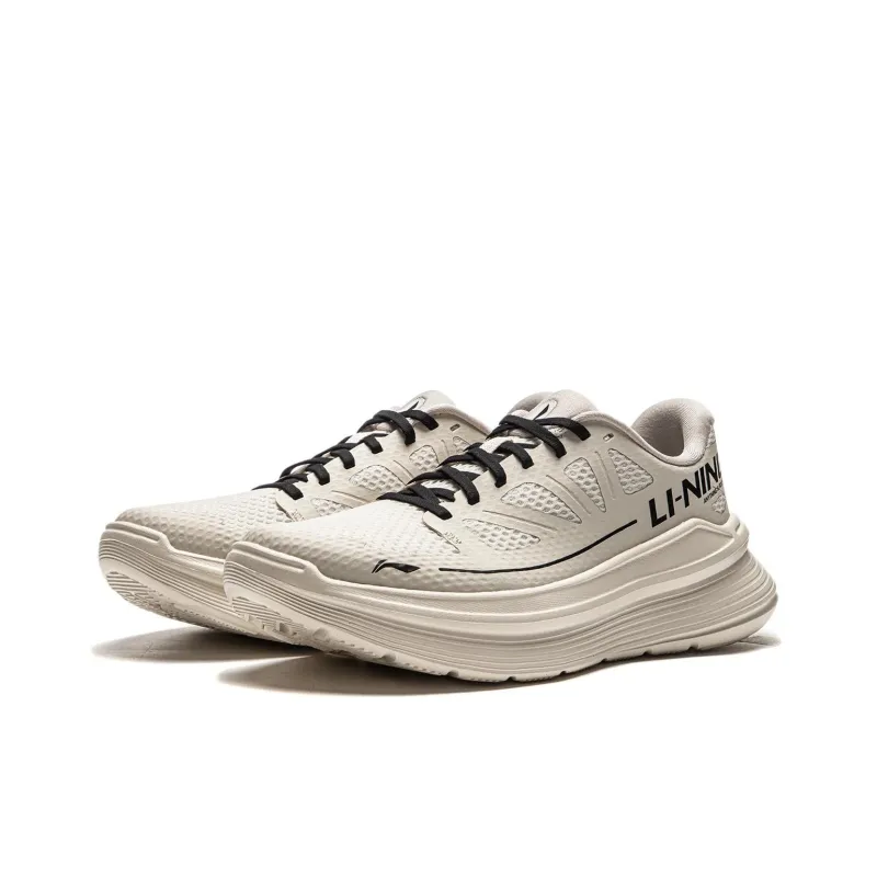 LiNing Ling Yue Cushioning Wear Resistant Low Top Running Shoes Women's Silver Birch Gray-2