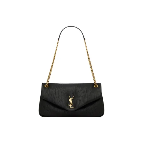 SAINT LAURENT Grained Sheepskin Handbag Shoulder Bag Women's Black