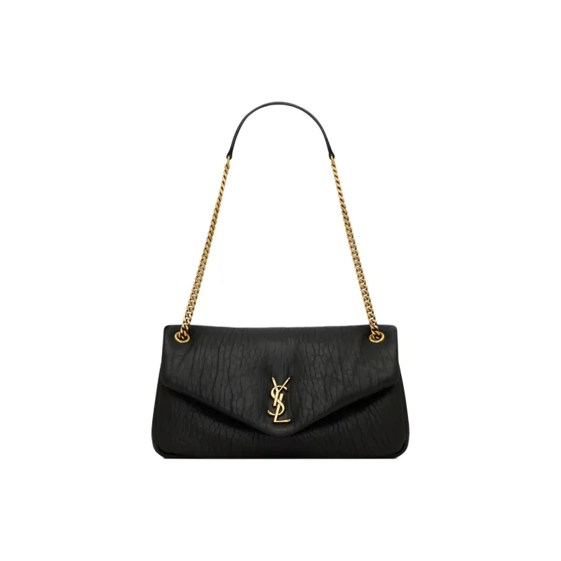 SAINT LAURENT Grained Sheepskin Handbag Shoulder Bag Women's Black-0