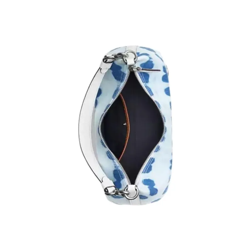 COACH Juliet Denim With Glove Tanned Leather Portable Crossbody Bag, Shoulder Bag Women's Silver With Denim Multicolor-4