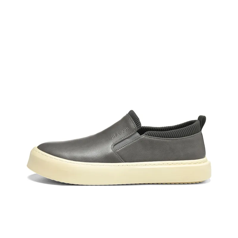 HLA Leather Vintage Fashion Casual Slip-on Skateboard Shoes Men's-0