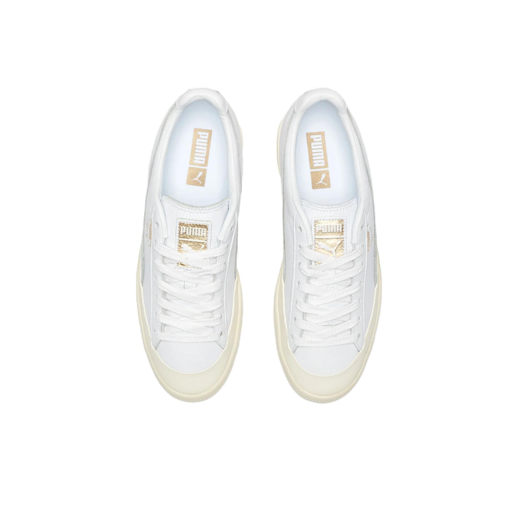 PUMA Clyde Rubber Toe Leather Leisure Board Shoes White POIZON