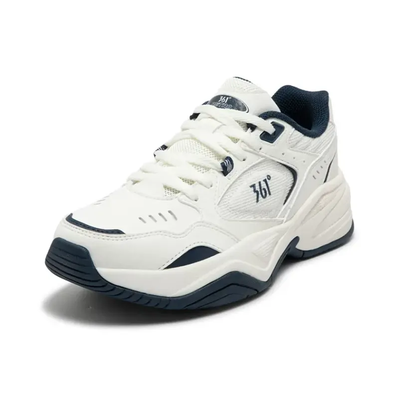 361° Sailing Series Wear-Resistant Slip-Resistant Low-Top Chunky Sneakers Women's White Blue-1