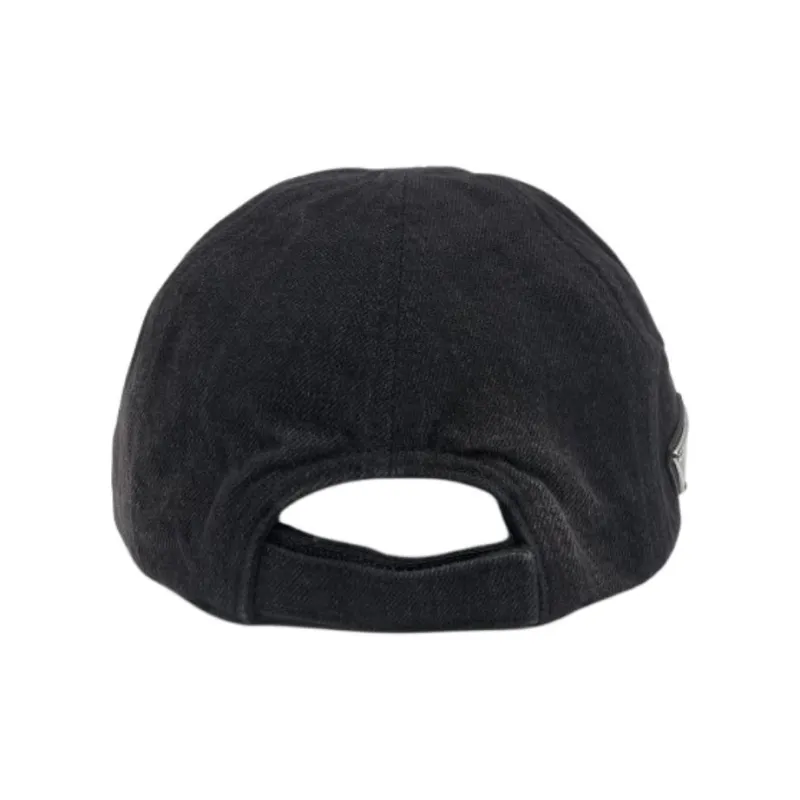 PRADA Cotton Baseball Caps Men's Black-3