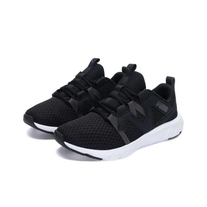 PUMA Anti Slip Wear Resistant Low Top Running Shoes Unisex Black White-2
