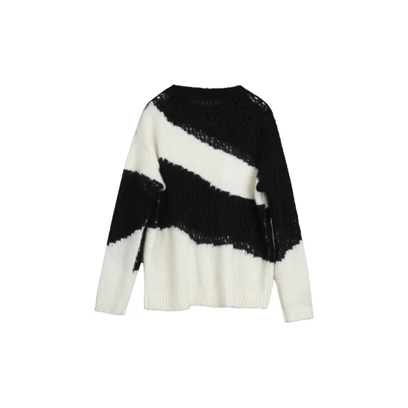 ELLE Sweater Women's Black White-1