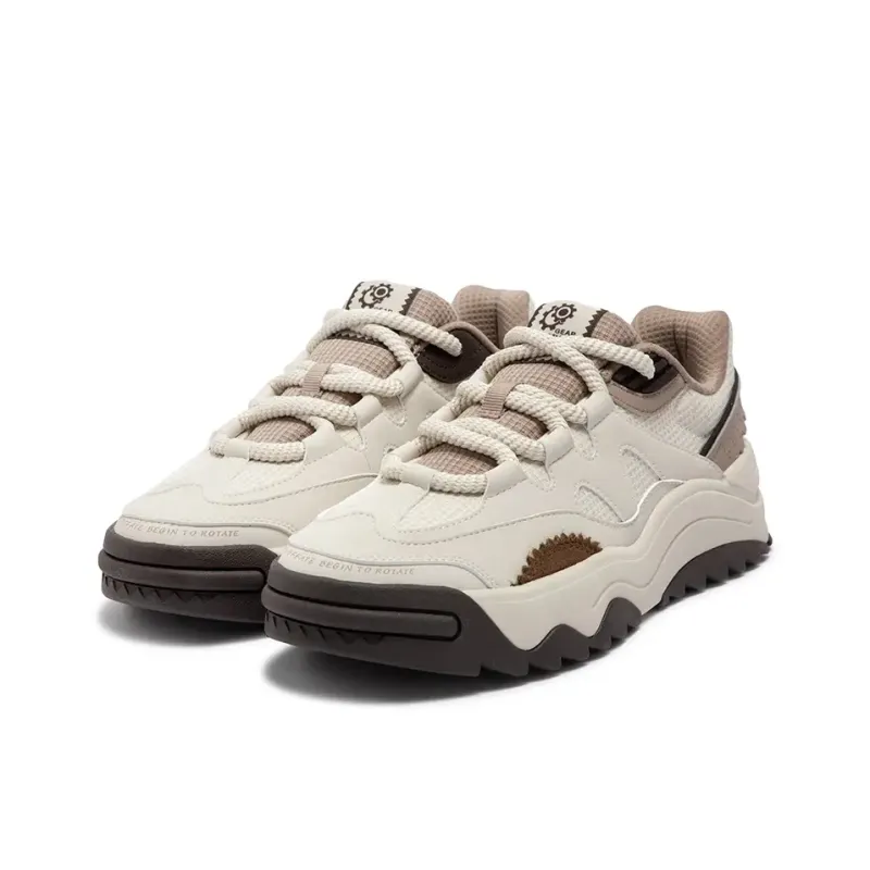 361° Wear-Resistant Low-Top Skateboard Shoes Men's White Umber-2