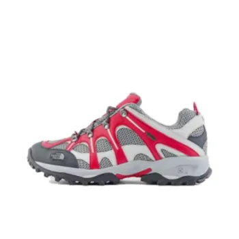THE NORTH FACE Hedgehog Series Anti Slip Wear Resistant Low Top Trekking Shoes Men's Gray Red