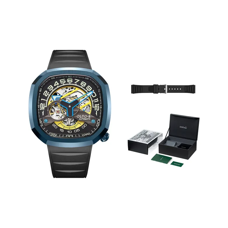 OLTO 8 Automatic Mechanical Movement Blue Dial Men's Watches-0