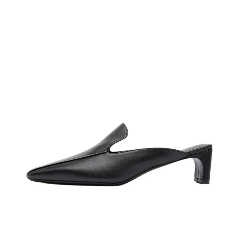 ST. AGNI Closed Toe Slippers 5cm Women's Black-0