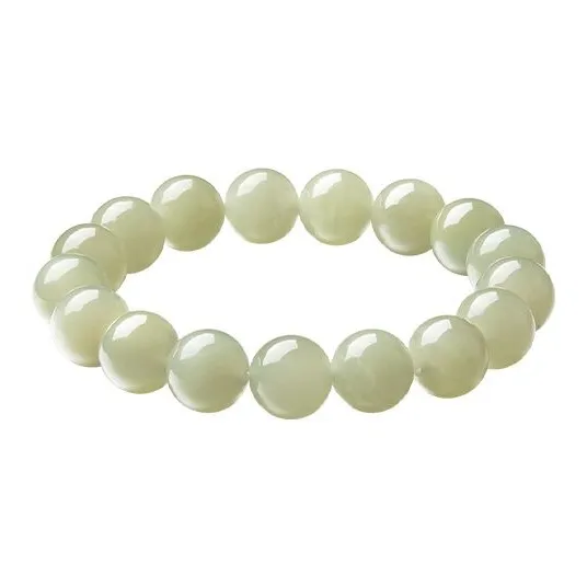 ZEGL Hetian Jade Bracelets Women's Pale Greenish White Jade-8