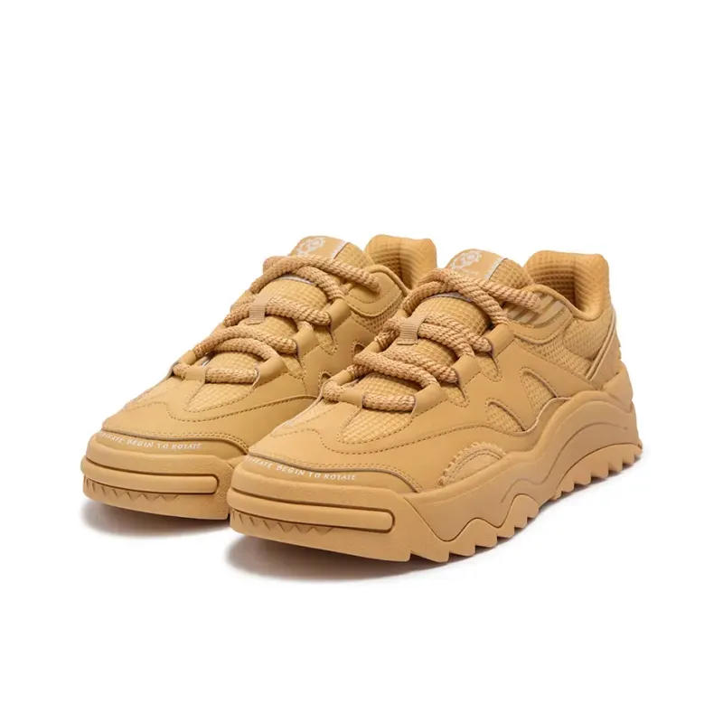 361° Wear-Resistant Low-Top Skateboard Shoes Men's Yellow Brown-2