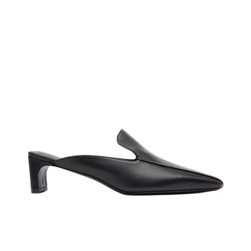ST. AGNI Closed Toe Slippers 5cm Women's Black-1