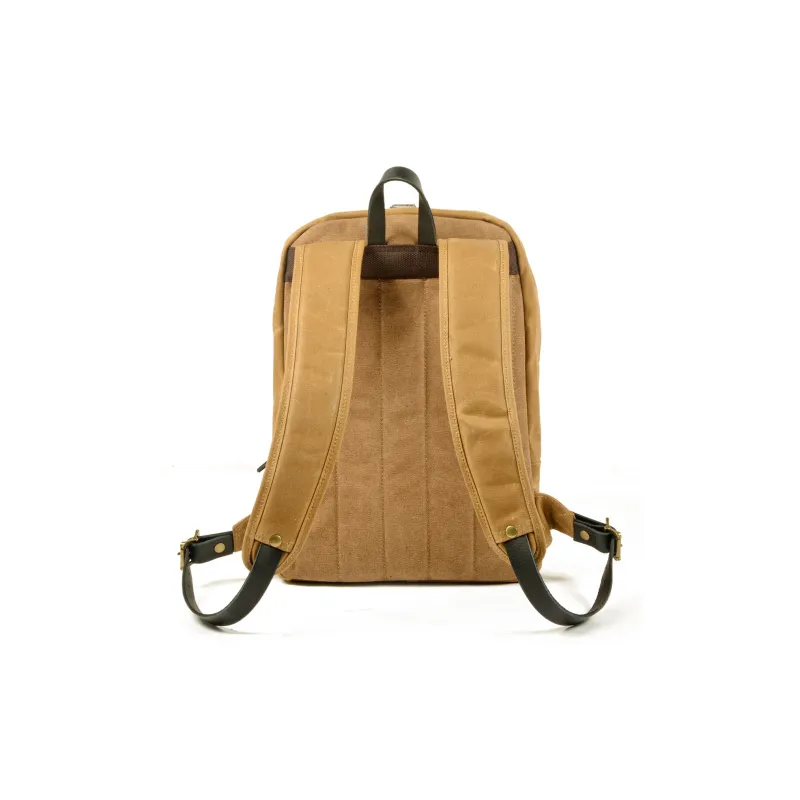 TTaG．baG Top Grain Cow Leather With Shellac Canvas Backpack Regular Unisex Black/Khaki/Dark Blue/Gray/Army Green-3