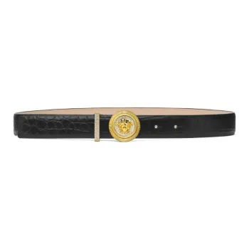 VERSACE Medusa Biggie Croc effect Belt