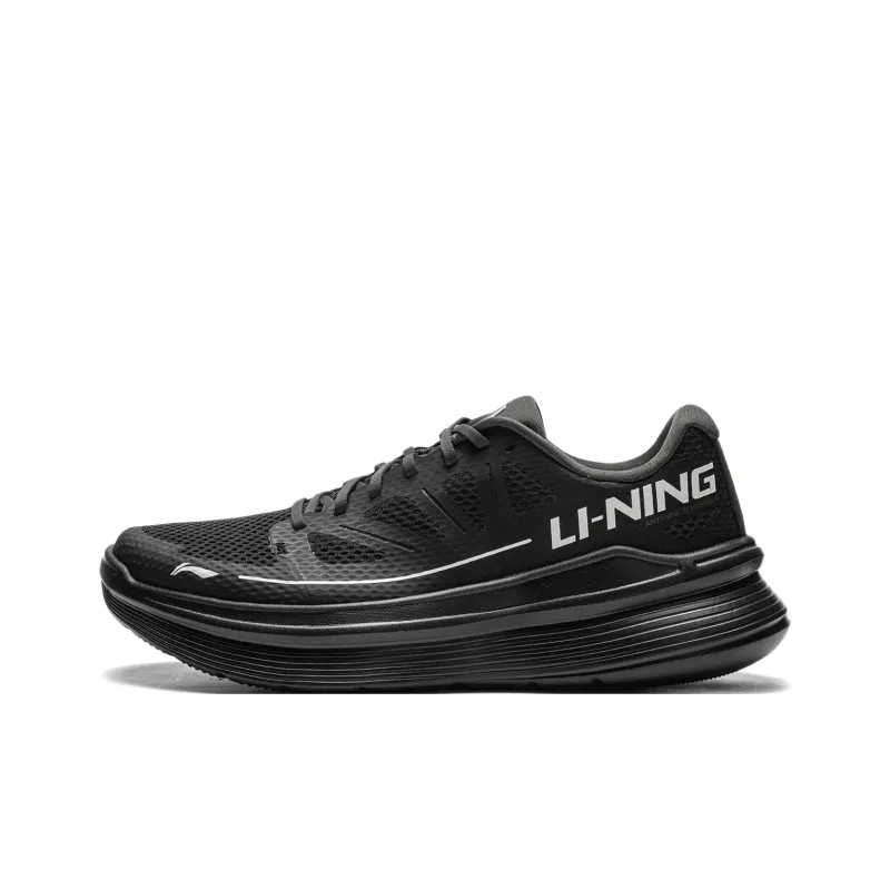 LiNing Ling Yue Anti Slip Wear Resistant Low Top Running Shoes Men's Black-0