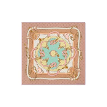 LOUIS VUITTON Mulberry Silk Silk Scarves Women's Pink