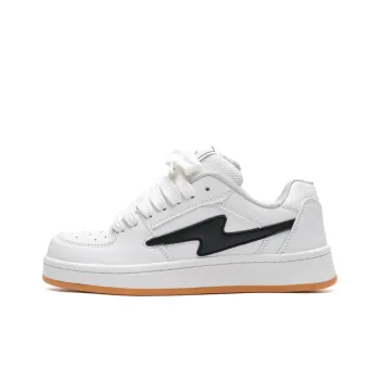 CHERRY&KALIKA Slip Resistant, Abrasion Resistant, Lightweight, Breathable Low Top Skateboard Shoes Unisex White