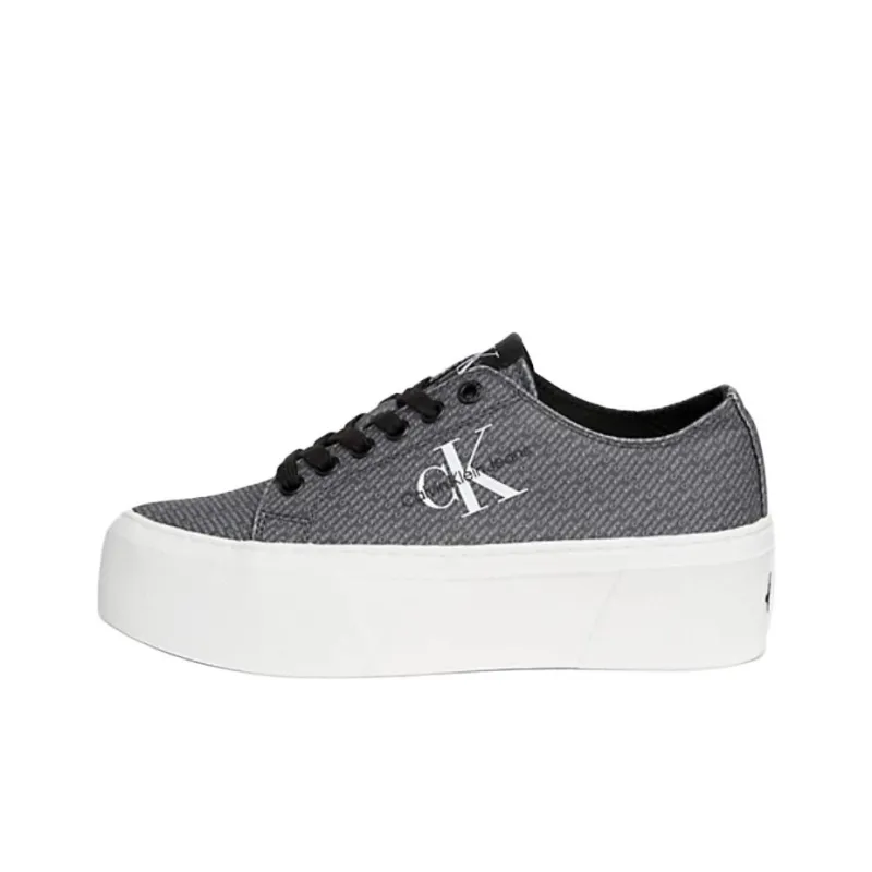 CKJ CALVIN KLEIN JEANS Low Top Skateboard Shoes Women's Gray-0