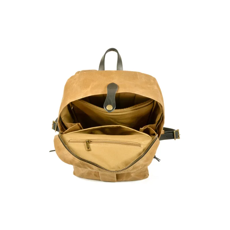 TTaG．baG Top Grain Cow Leather With Shellac Canvas Backpack Regular Unisex Black/Khaki/Dark Blue/Gray/Army Green-4