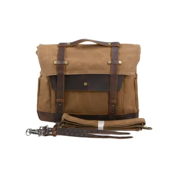 TTaG．baG Oilwax Canvas With Top Grain Cow Leather Canvas Bag Crossbody One Shoulder Handbag Regular Unisex Multicolor