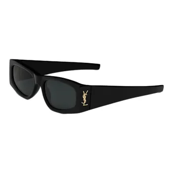 SAINT LAURENT Acetate Irregular Shape Sunglasses Men's Black