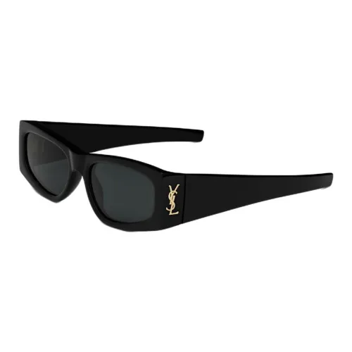 SAINT LAURENT Acetate Irregular Shape Sunglasses Men's Black