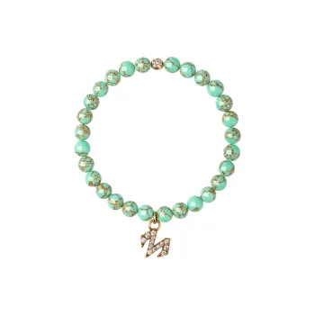 BABAMA Synthetic Turquoise Beaded Bracelet New Chinese Style Beads Unisex