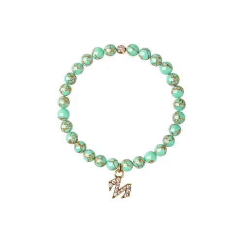OWNCOOL S925 Silver Beaded Bracelet Box Green Jade Womens