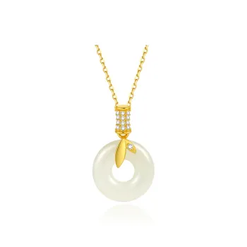 ZSY Necklaces Pale Greenish White Jade Unisex