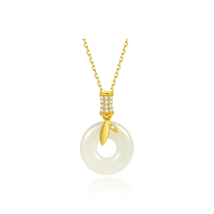 ZSY Necklaces Pale Greenish White Jade Unisex-0