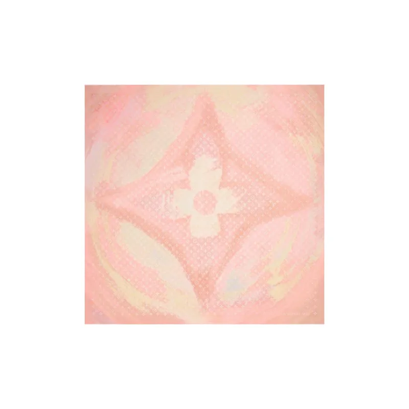 LOUIS VUITTON Sheep Wool Shawls Women's Pink-2
