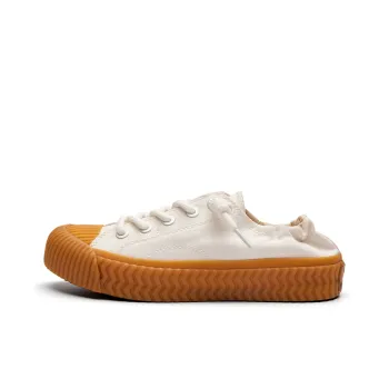 EXCELSIOR Double Ponytail Cookie Shoes Anti Slip Wear Resistant Low Top Skateboard Shoes/Canvas Shoes Unisex White