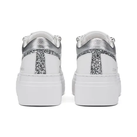 ZSBELLA Cushioning Height Increase Low Top Skateboard Shoes Women's White-4