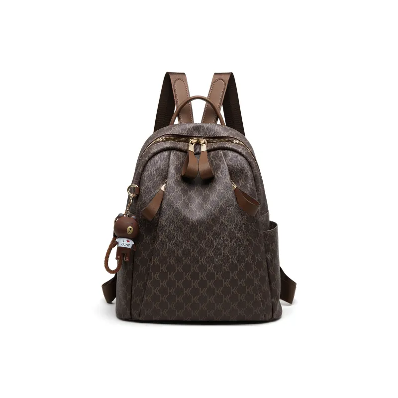 HARSON Synthetic Leather Backpack Handbag Women's Coffee-1