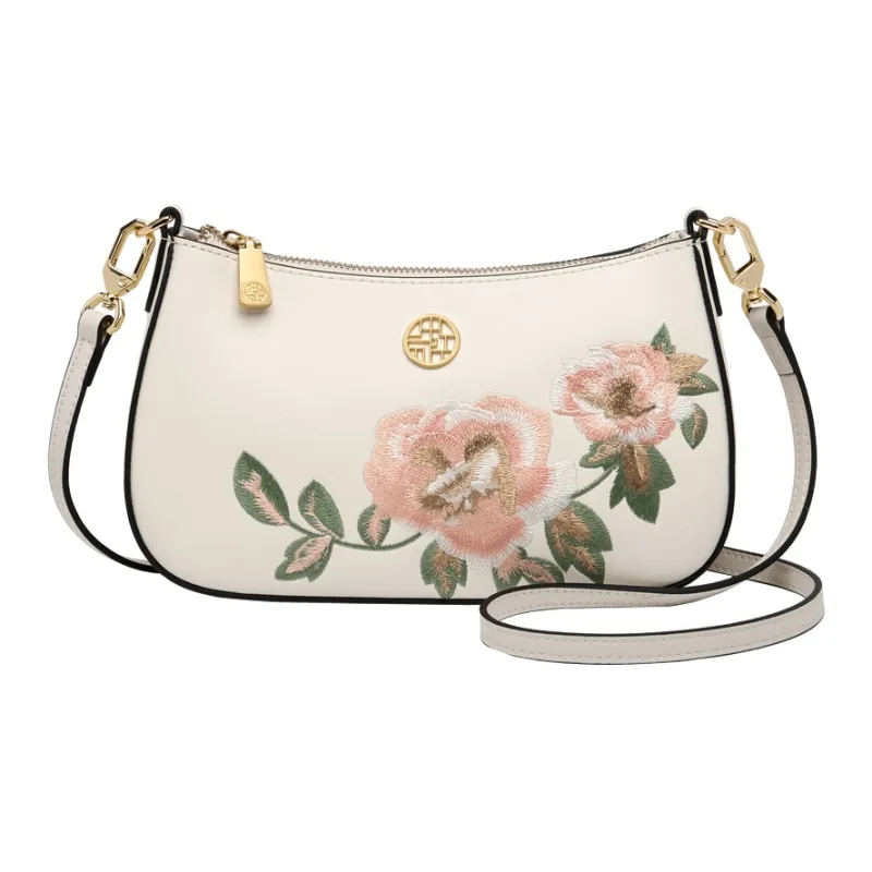 ZOOLER Cow Leather Crossbody Bags Trumpets Women's Elegant White/Cream White/Imperial Red/Royal Blue-1