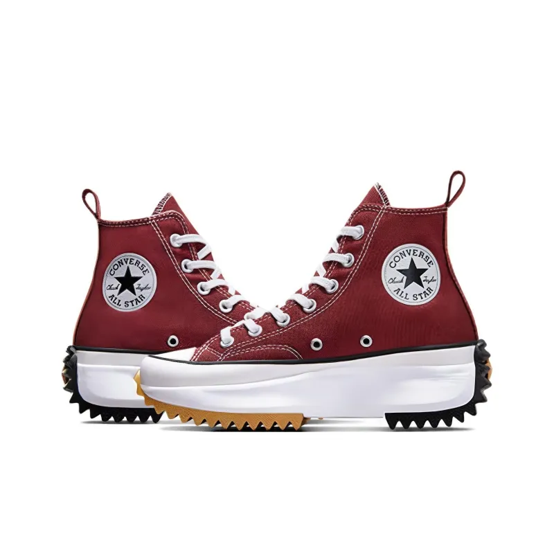 Converse Run Star Hike Slip-Resistant Coverage High-Top Canvas Shoes Unisex Red-3