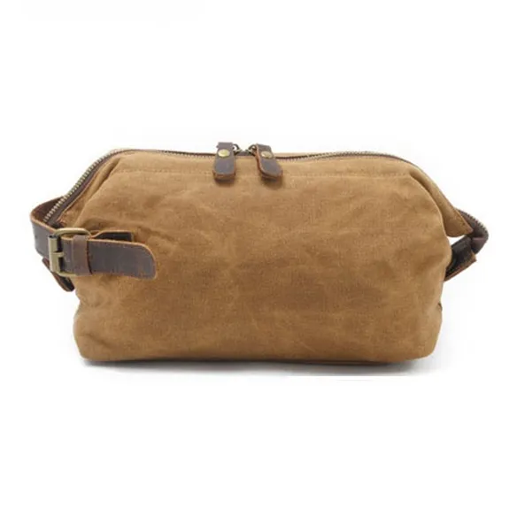 TTaG．baG Cow Leather Canvas Bag Toiletry Bag Regular Unisex Black/Dark Gray/Khaki/Army Green-9