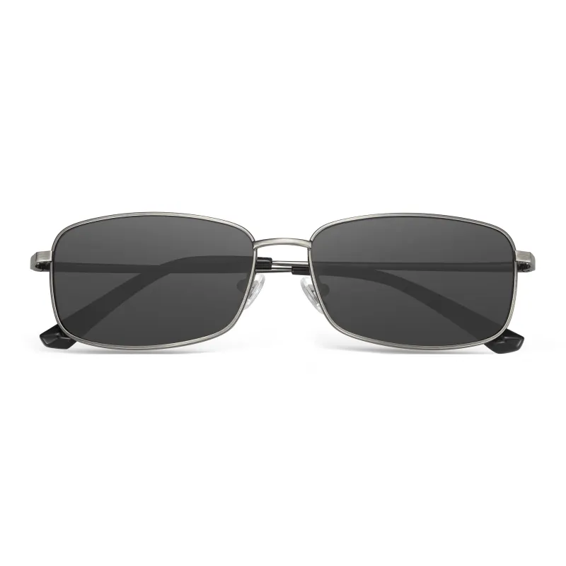 LOHO Alloy Rectangular Sunglasses Unisex Gunmetal-6
